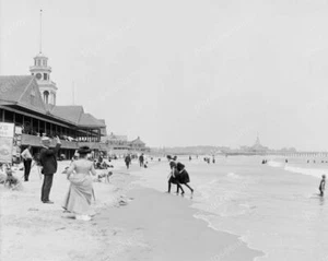 Bathing Beach Pier 1910 Vintage 8x10 Reprint Of Old Photo - Picture 1 of 1