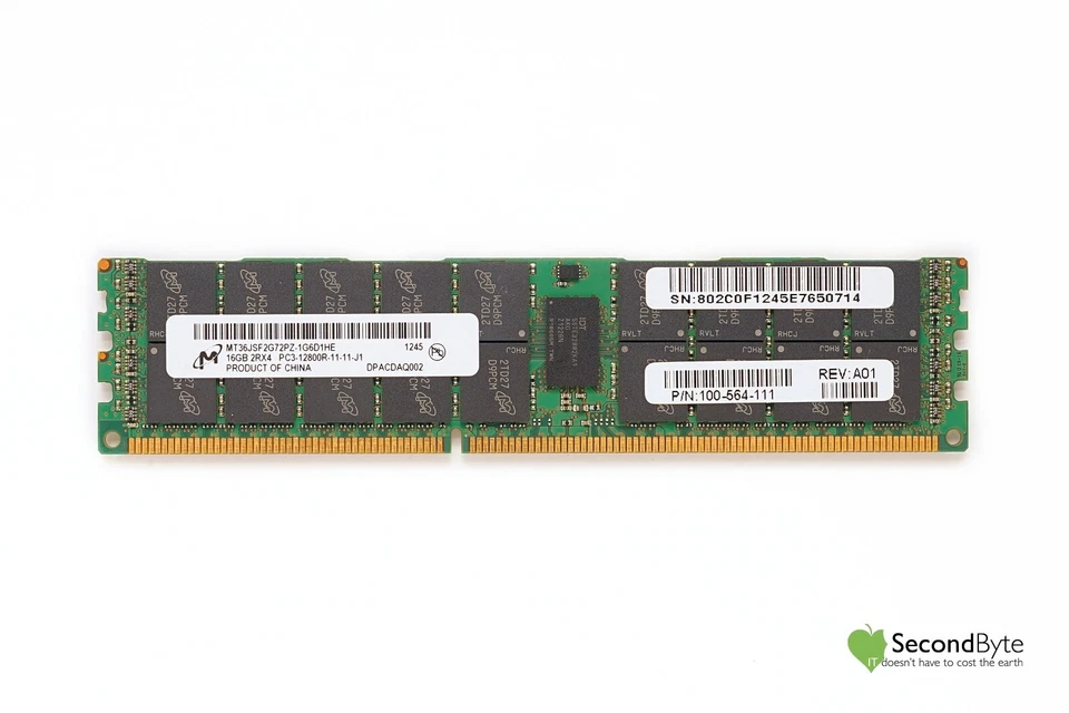 Micron 16GB PC3-12800R Server Memory MT36JSF2G72PZ-1G6D1HE 100-564-111 Tax Inv - Image 1 of 1