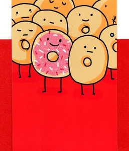 Funny Happy Valentine's Day Sprinkle Glazed Donut Donuts Hallmark Greeting Card - Picture 1 of 3