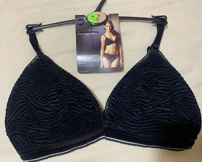 M&S AUTOGRAPH MODERN ANIMAL FLOCK & VELVET DETAILS NON WIRED BRALETTE size 34B - Image 1 of 4