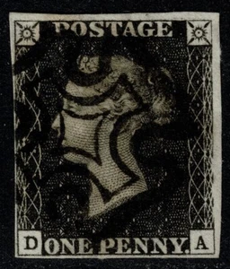 1840 1d Black Pl 6 DA 4m Superb Crisp MX Worn Plate Very Fine Used Cat. 375,00 £ - Bild 1 von 1
