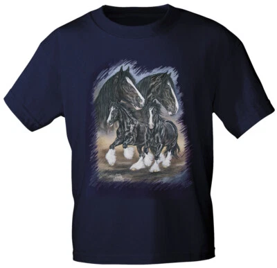 FAN-OMENAL Kinder T-Shirt mit Print - Shirehorse - 08148 blau - ©Kollektion Bötzel - Gr. 1