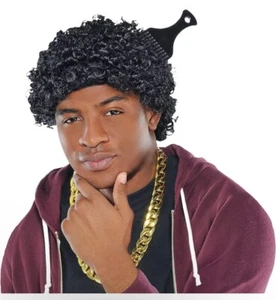 Short Fro Wig Pick Comb Suit Yourself Fancy Dress Up Halloween Costume Accessory - Picture 1 of 3