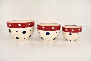 NUOVO SET DI 3 ♡ MARCATE N.D DIPINTE A MANO ♡ CIOTOLE IMPILABILI MISURA 6,25" 5,75" 4,5" - Foto 1 di 6