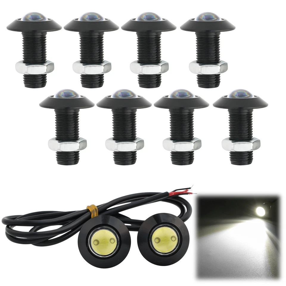 Weiß Eagle Eye LED Tagfahrlicht Nebelscheinwerfer Wasserdich Auto Motorrad *8
