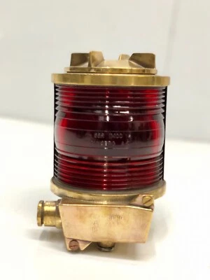 Classic Seafarer Style: Original Tranberg Brass Masthead Lamp - Red - Image 1 of 4