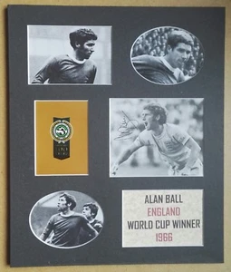 ALAN BALL ENGLAND 1966 WORLD CUP WINNER & EVERTON LEGEND 12 x 10 SIGNED DISPLAY - Picture 1 of 9