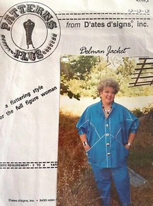 D'ates D'signs Women's Dolman Jacket Pattern 3759 Size 1X-3X UNCUT - Picture 1 of 2