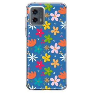 Mundaze Case for Motorola Moto G Play 4G 2024 Blue Cute Flowers - Picture 1 of 6