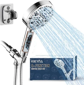 Tête de douche filtrée pour eau dure 9 pulvérisations portable haute pression 1,8 GPM - Photo 1/6