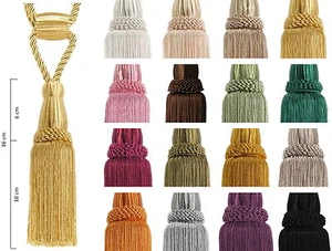 Nappe fermaglio 16 cm con cordino 50 cm troddle tende tende 15 colori - Foto 1 di 16