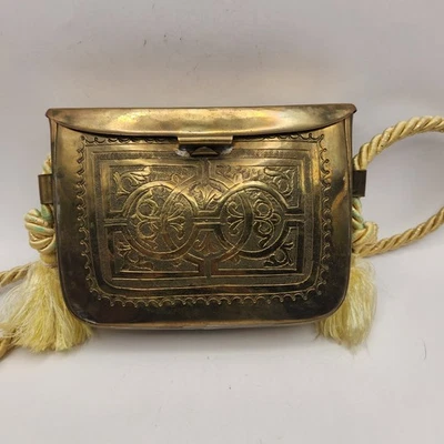 Cartera vintage hecha a mano forrada de latón macizo de 6 pulgadas por 4,5 pulgadas Foto 1 de 4