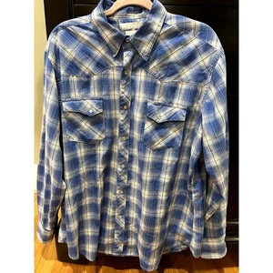 Wrangler Herren Wrancher Hemd Gr. XL gestreift blau Perlen Druckknöpfe - Bild 1 von 9