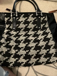 Talbots Travel Tote Bag Black & Cream - Picture 1 of 6