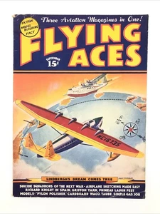 1937 SEPTEMBER FLYING ACES MAGAZINE ILLUSTRATED FRONT COVER - - Picture 1 of 10