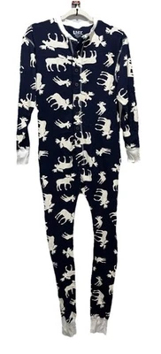 Lazy One Union Suit Size SMALL Moose 1 Piece Long Johns Pajamas Flapjacks Unisex - Image 1 of 4