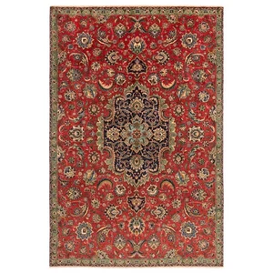 Tabriz 268x181 cm Handgeknüpfter Perserteppich Orient Wolle Carpet Rug Rot - Picture 1 of 12