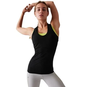 Athleta Momentum Seamless Tank Top Scoop Neck Fitted Workout Yoga Black Medium - Picture 1 of 5