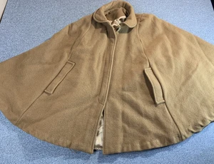 American Apparel Cape Womens One Size Camel 100% Wool Lined Full Zip Poncho Boho - Picture 1 of 12