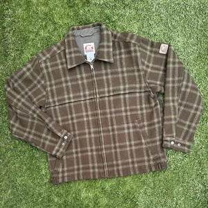 Sorel Outdoor Gear Plaid Collar Mid Length Western Trucker Zip Up Wool Jacket Lg - Picture 1 of 10