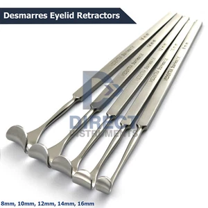 5Pcs Set Desmarres Lid Retractor 8mm 10mm 12mm 14mm 16mm Eyelid Minor Surgery CE - Picture 1 of 8