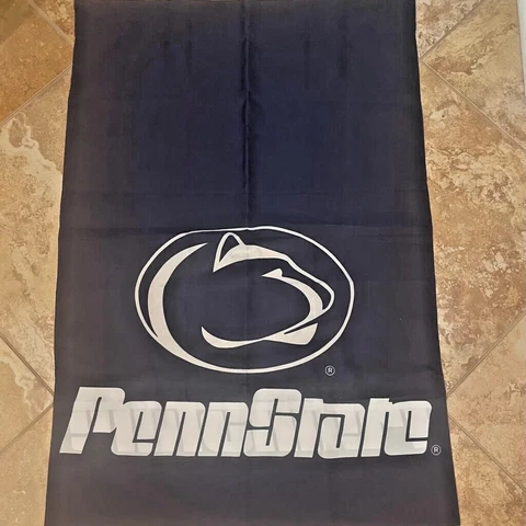 PENN STATE NITTANY LIONS Large House Flag Double Sided Blue White Cover