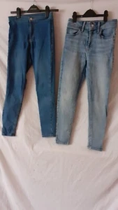 2 x Ladies Blue Stretchy Straight Jeans. Size 10. Waist 28'' Leg 30'' Topshop. - Picture 1 of 6