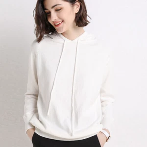 Women Hoodie Knitted Shirt Hooded Sweatshirt Tops Long Sleeve Casual Loose - Picture 1 of 34