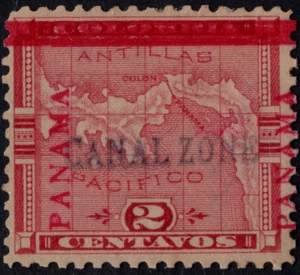 Canal Zone Stamp Scott # 1 Mint - 2 Cents Red Panama Map Issue w/ PF Certificate - Picture 1 of 2
