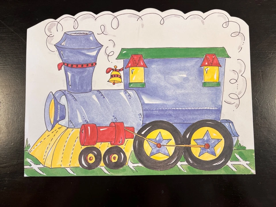 BLANK 批量 43 列火车蓝色生日派对邀请 DIY 打印在家 — 第 1/1 张图片