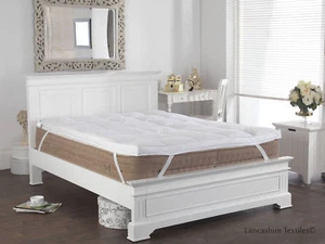 Thick Mattress Topper Super Soft 100% Duck Feather Ivory Lightweight Made In UK - Picture 1 of 4