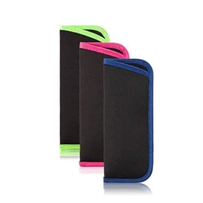  Paquete de 3 bolsas para gafas de lectura - suave pequeño azul, verde claro, rosa brillante Foto 1 de 4