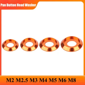 M2 - M8 Aleación de Aluminio Pan/Botón Cabeza Tornillo Arandelas Espaciador Anodizado Naranja - Imagen 1 de 8
