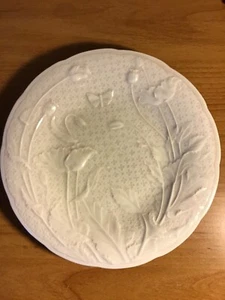 Gien Limoges France Connoisseur Deauville Salad Plate 8 3/8” Cream White Floral - Picture 1 of 5