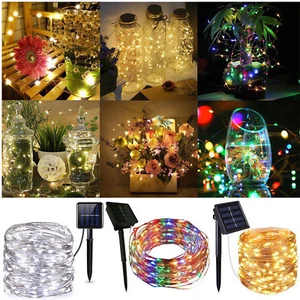 50-200 LED Solar Power Fairy Lights String Lamps Party Xmas Deco Garden Outdoor - Picture 1 of 51