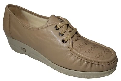 Sapatos ortopédicos femininos Soft Spots 9 S Bonnie couro acastanhado Moc Toe com cadarço novo sem caixa - Imagem 1 de 4