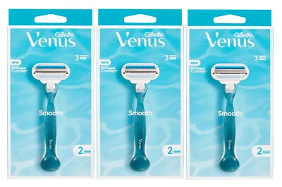 Gillette Venus Smooth Razor Set for Women 1 Handle + 2 Refills Starter Gift set