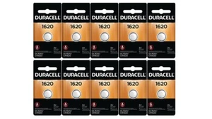 10 x 1620 Duracell Coin Cell Batteries - Lithium 3V - (5009LC, EA, ECR1620, L08) - Picture 1 of 1