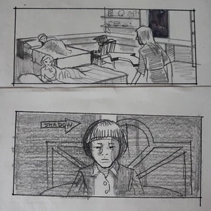 POLTERGEIST STORY BOARD MOVIE STAT CARL ALDANA PRODUCTION ORIGINAL ART 2PGS - Picture 1 of 13
