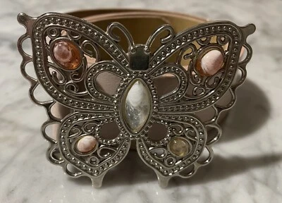 CINTURA GIANNI PIZZINI rosa con farfalla vera pelle - Immagine 1 di 4