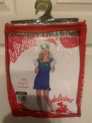 New Delicious Lovely Lulu Heroic Plumber Sexy Costume Luigi Type Adult Size S/M - Image 1 of 3