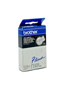 Brother TC-103 P-Touch Schriftband Beschriftungsband schwarz auf weiss 12mm NEU - Bild 1 von 3