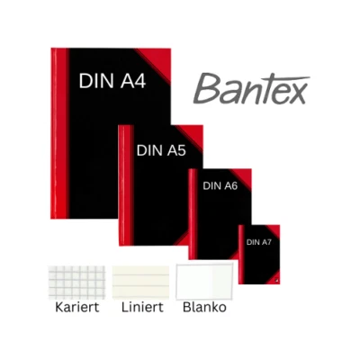 Bantex Notizbuch DIN A4 A5 A6 A7 kariert liniert blanko Hardcover  Schreibbuch - Bild 1 von 2