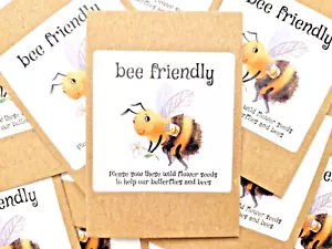 UK Wild Flower Throw Grow Seeds Mix Bee Friendly Kids Party Bags Favours 12x2.5g - Picture 1 of 7