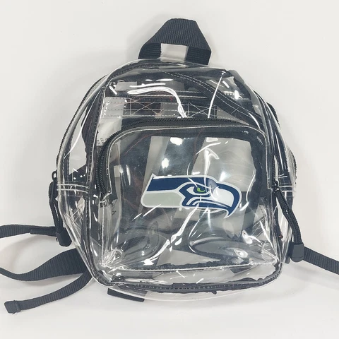 Seattle Seahawks 9 inch Transparent PVC Backpack NFL Licensed Kids Girls Cover
