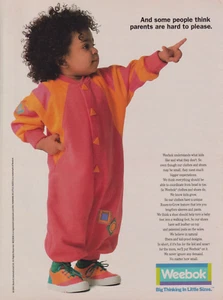 Weebok Shoes Vintage 1991 Print Ad Page Reebok Tennis Shoes Cute Toddler - Picture 1 of 1