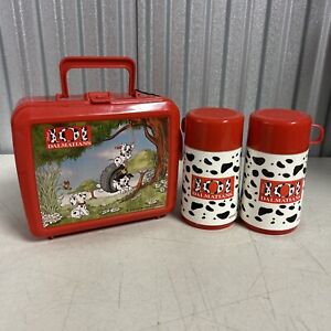 Vintage 1990s Aladdin Disney’s 101 Dalmations Lunch Box Thermos Red Plastic NWT