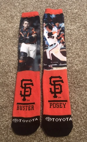 SF GAINTS ORANGE BUSTER POSEY SOCKS SGA SAN FRANCISCO NEW Cover