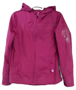 Mondetta Jacket Womens Size MEDIUM Raincoat Fuchsia Hooded Full Zip Finger Holes - Picture 1 of 13