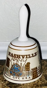Vintage Nashville Tennessee Music City USA ceramica souvenir campana di stato 5,25" - Foto 1 di 5